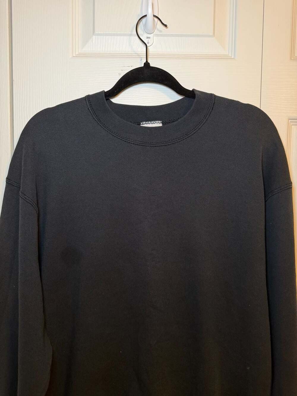 Vintage 90s Fruit of the Loom Heavyweight Black Crewneck Size L Made in USA